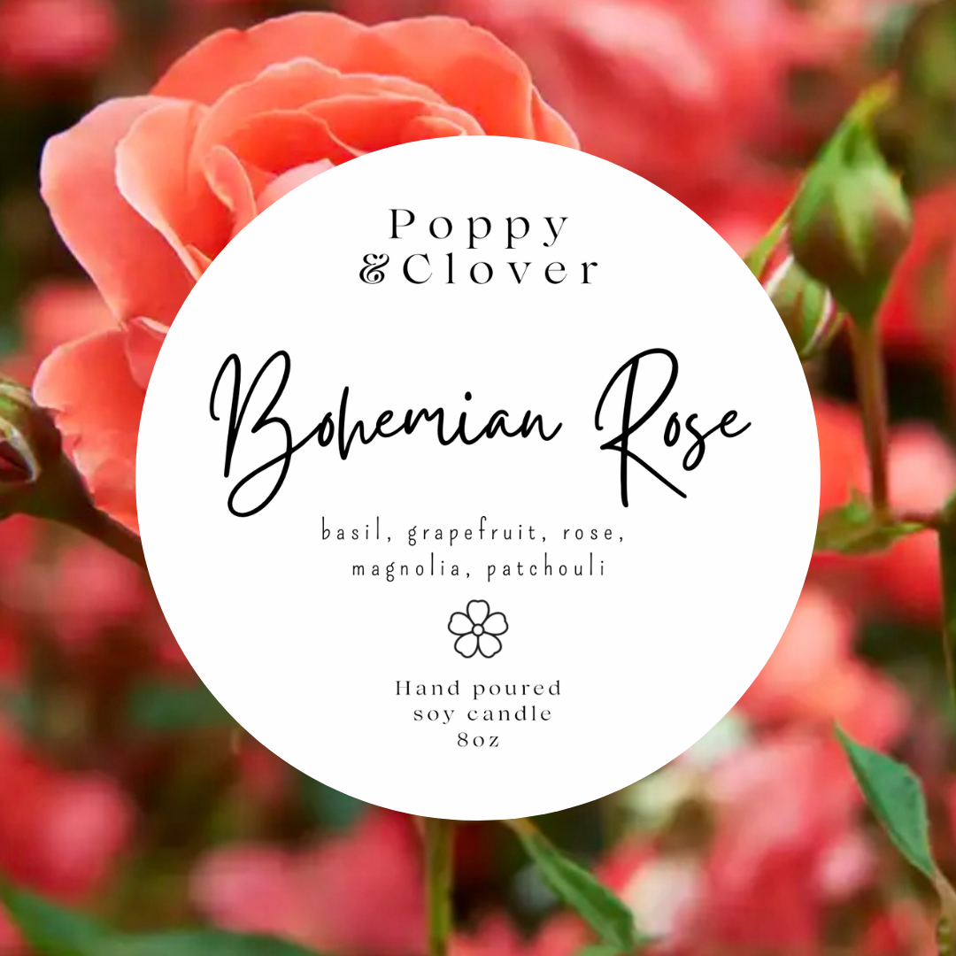 Bohemian Rose 8oz Soy Candle