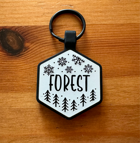 Snowy Forest Silicone Dog Tag