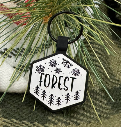 Snowy Forest Silicone Dog Tag